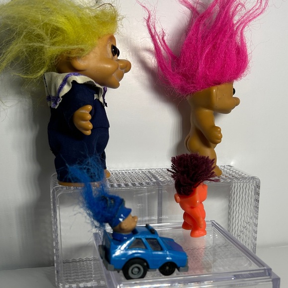 Russ Troll Doll Collection with Yellow, Pink, and Blue Hair - Picture 4 of 5